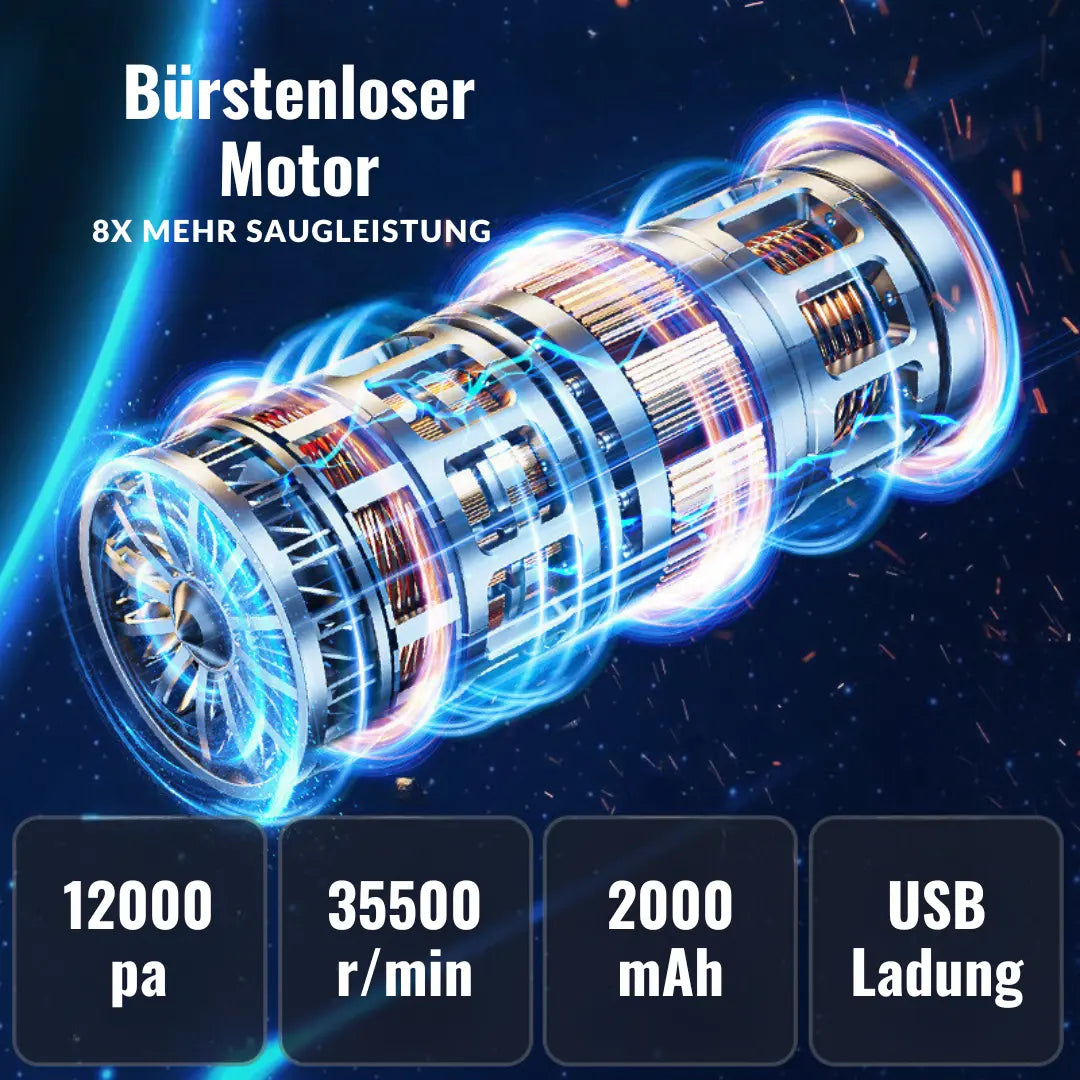 Kabelloser Staubsauger mit Blas- und Saugfunktion