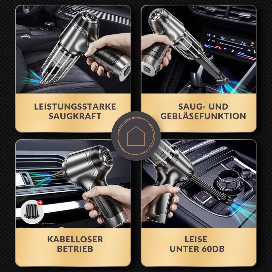 Kabelloser Staubsauger mit Blas- und Saugfunktion