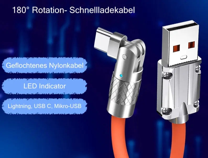 180° Rotierendes superschnelles Ladekabel