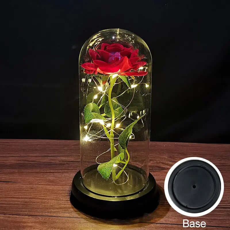 LED ewige Rose im Glas