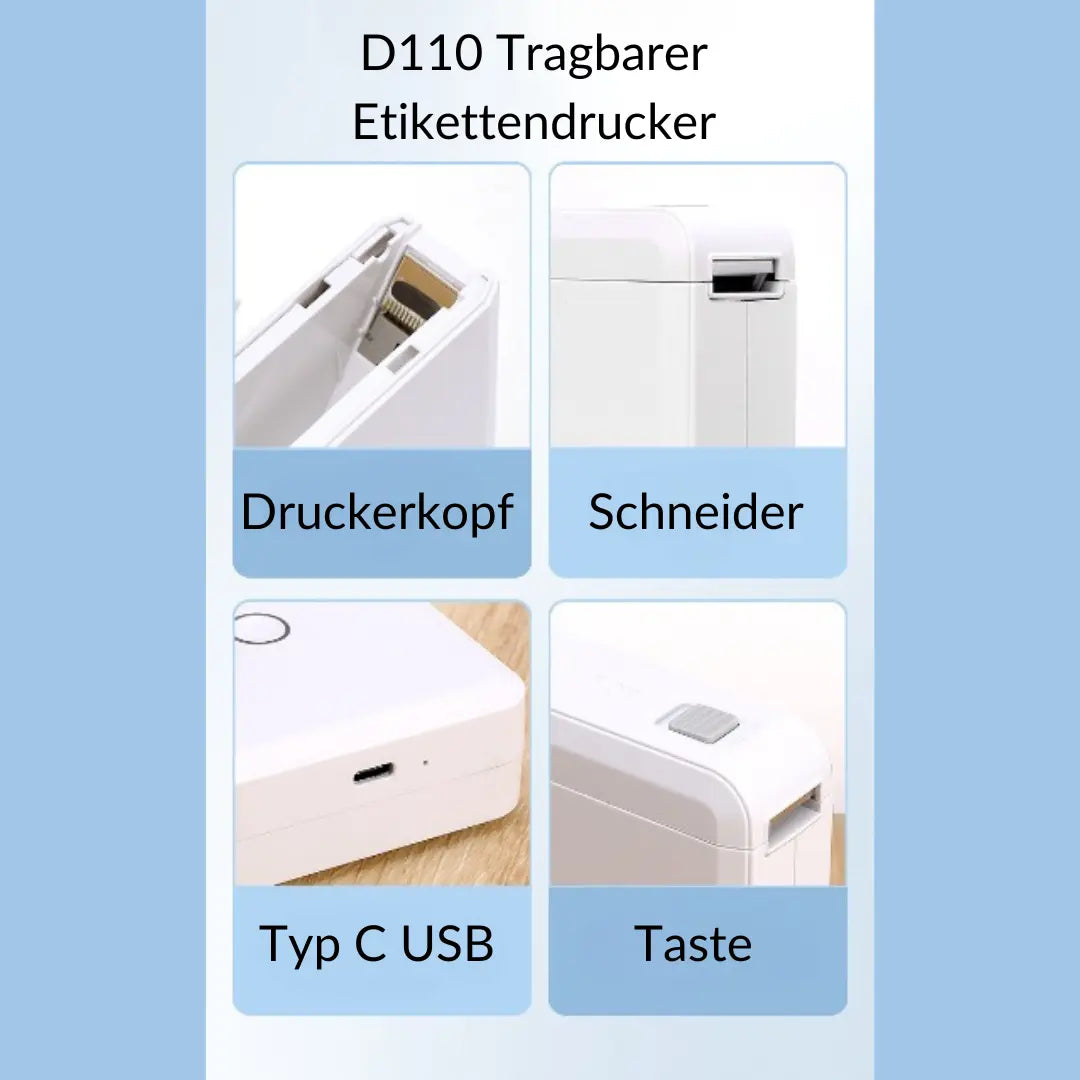 Tragbarer Thermo-Etikettendrucker D110