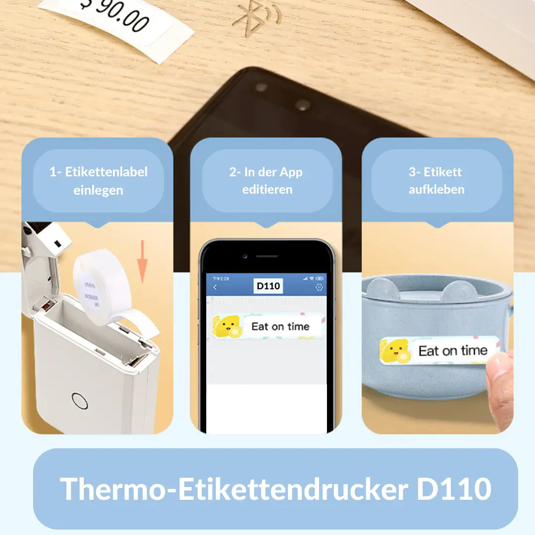 Tragbarer Thermo-Etikettendrucker D110