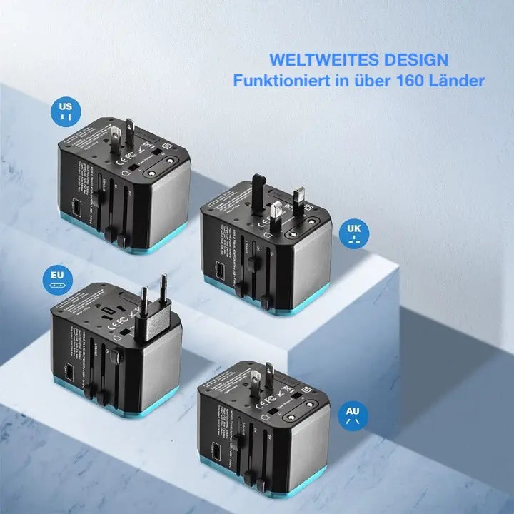 Weltweiter Steckdosenadapter mit mehreren USB-Anschlüssen