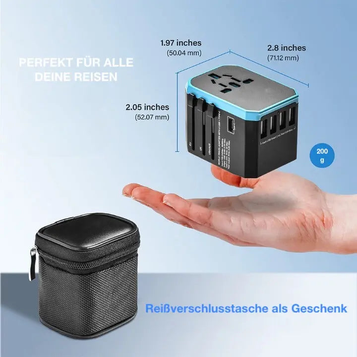 Weltweiter Steckdosenadapter mit mehreren USB-Anschlüssen