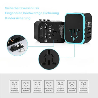 Weltweiter Steckdosenadapter mit mehreren USB-Anschlüssen