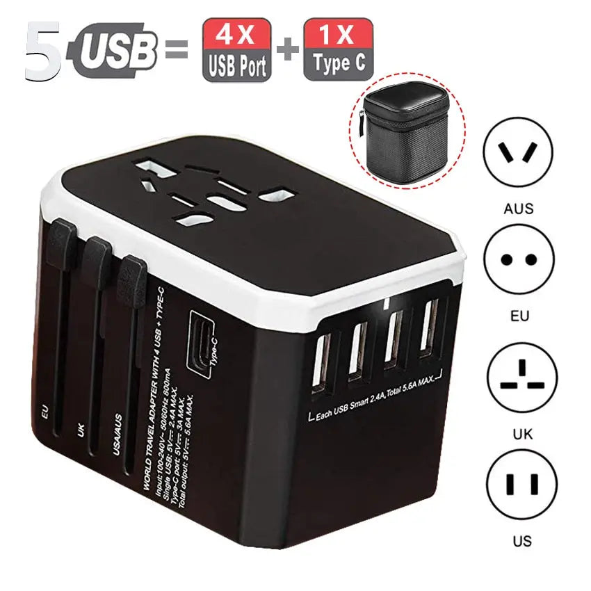 Reiseadapter mit USB-Anschluß