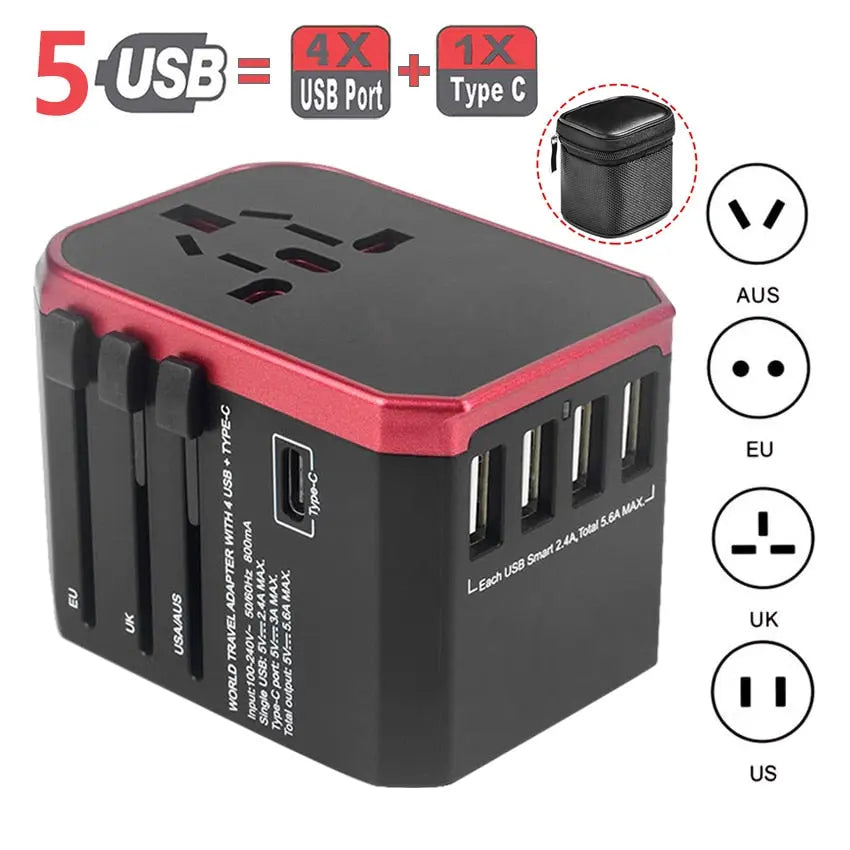 Reiseadapter mit USB-Anschluß