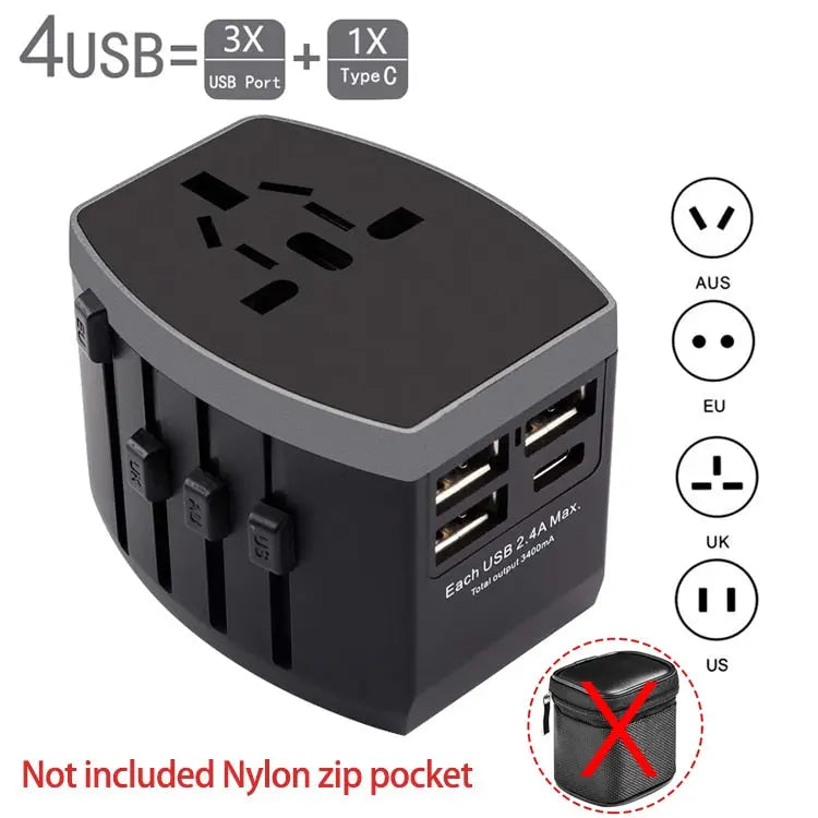 Reiseadapter mit USB-Anschluß