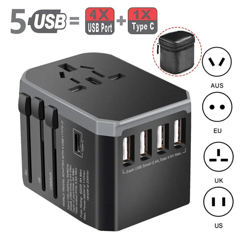 Reiseadapter mit USB-Anschluß