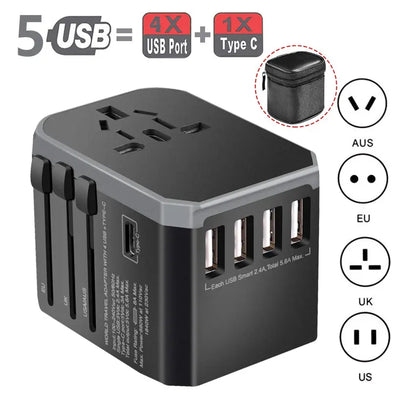 Reiseadapter mit USB-Anschluß