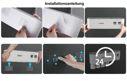 Zahnbürstenhalter zur Wandmontage ohne Bohren